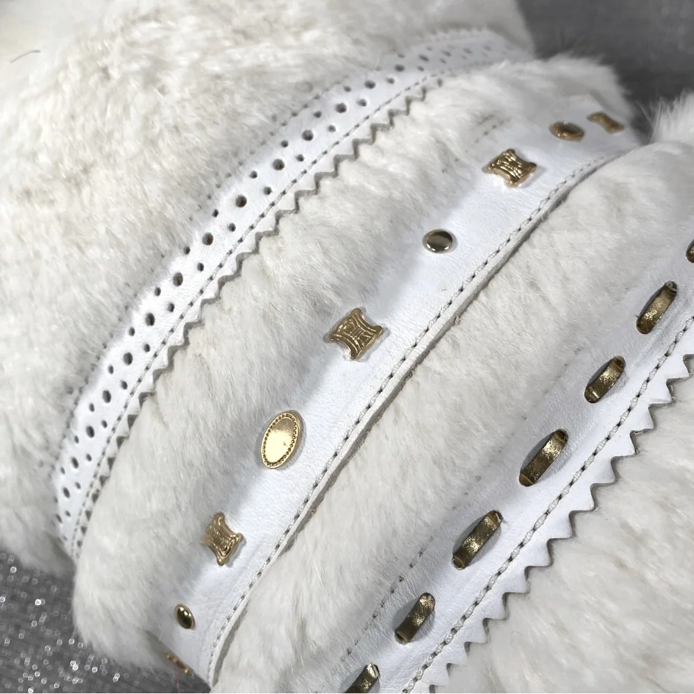 ✨HP✨AUTH CELINE MOON BOOTS Leather & Rabbit Fur EUC 38-40 - Picture 5 of 17
